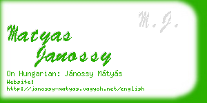 matyas janossy business card