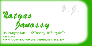 matyas janossy business card